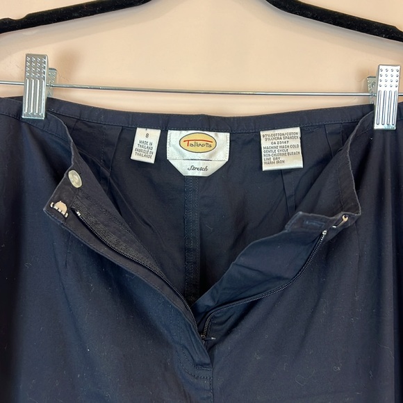 Talbots navy wide leg cotton pants size 8 stretch - Picture 2 of 7
